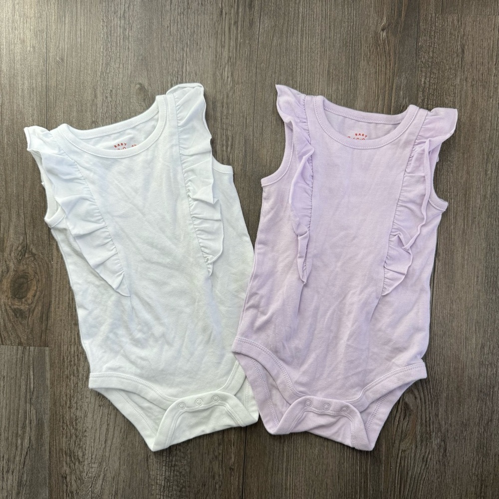 Cat and Jack Sleeveless Ruffle Bodysuits 2 Piece Bundle